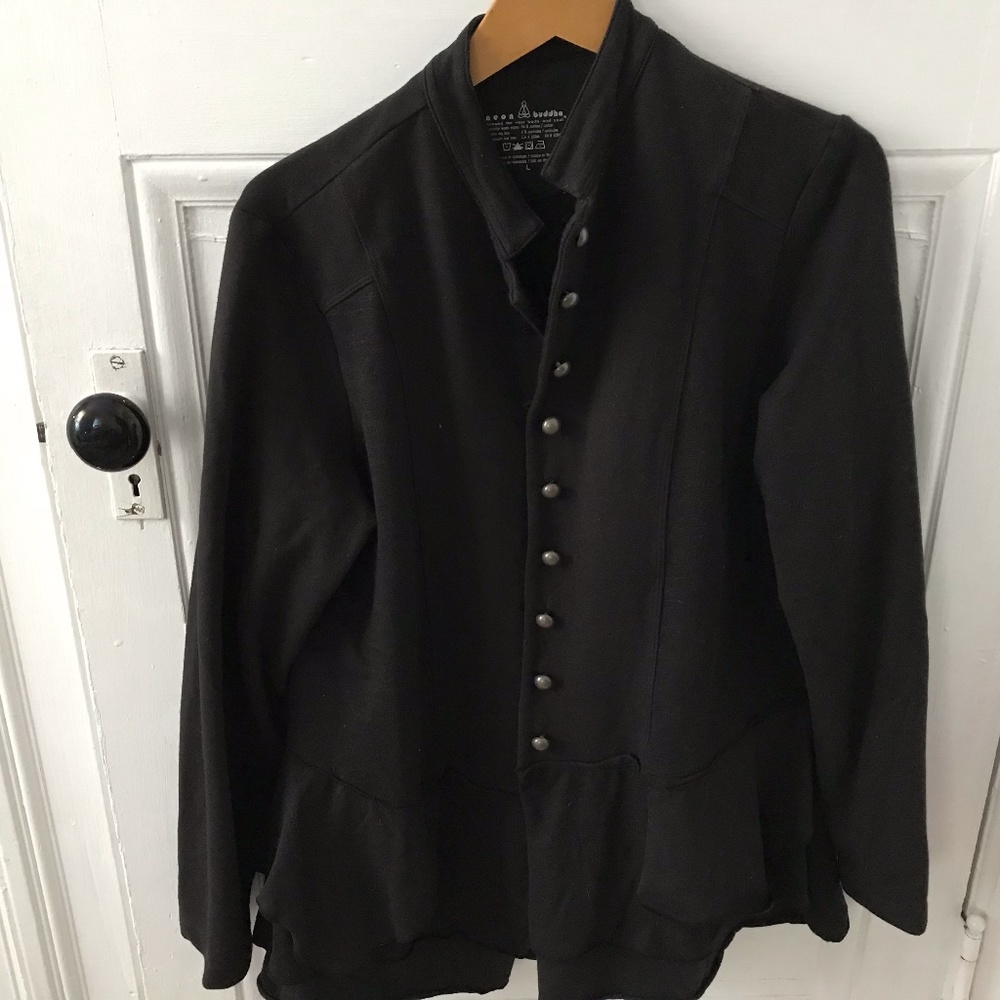 Neon Buddha Black Jacket w/ peplum bottom - Large